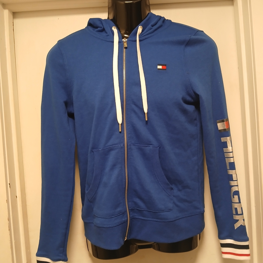 Tommy Hilfiger Men's Zip-Up Blue Sweater